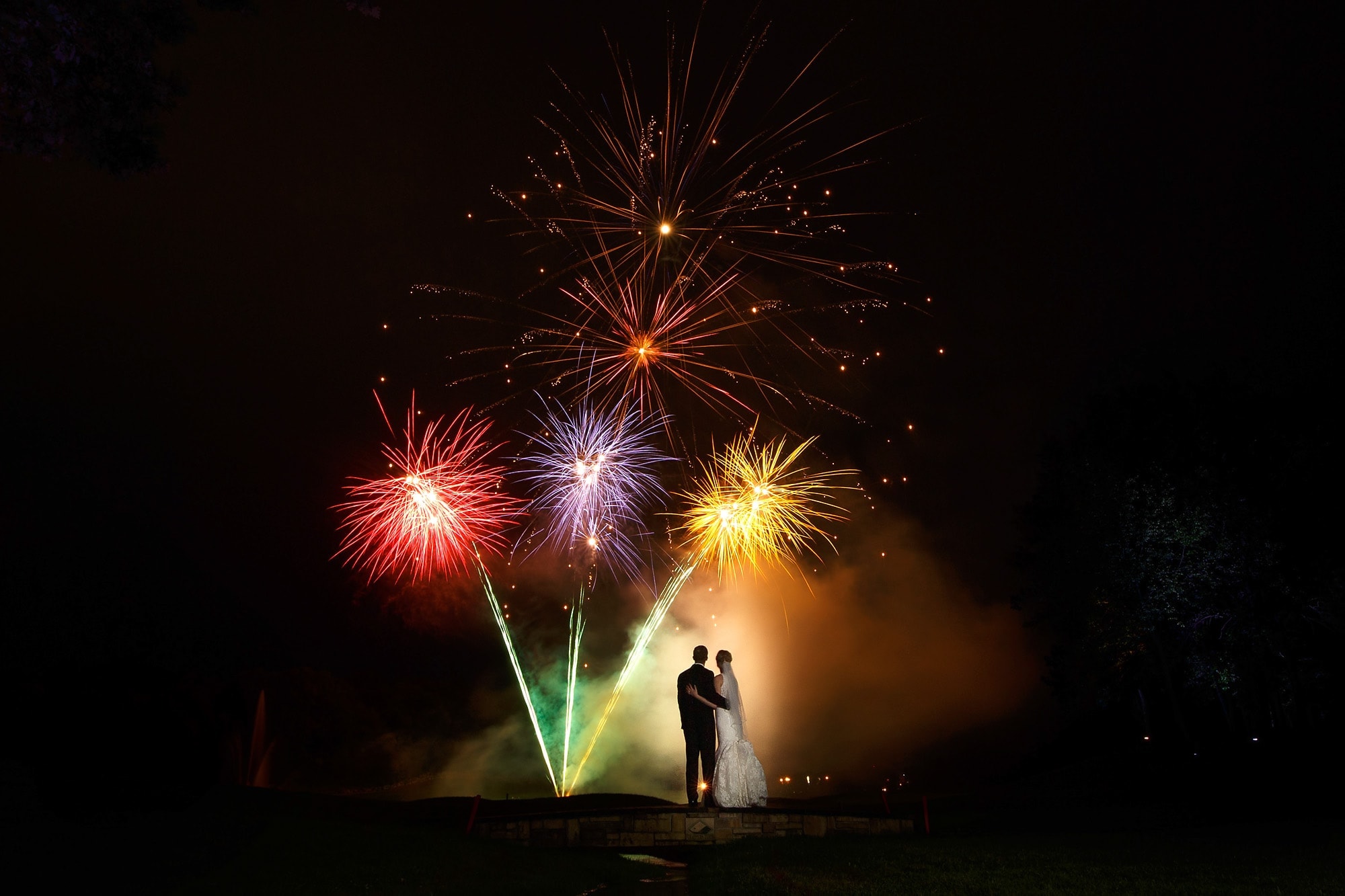 Trappers Turn Golf Course wedding fireworks