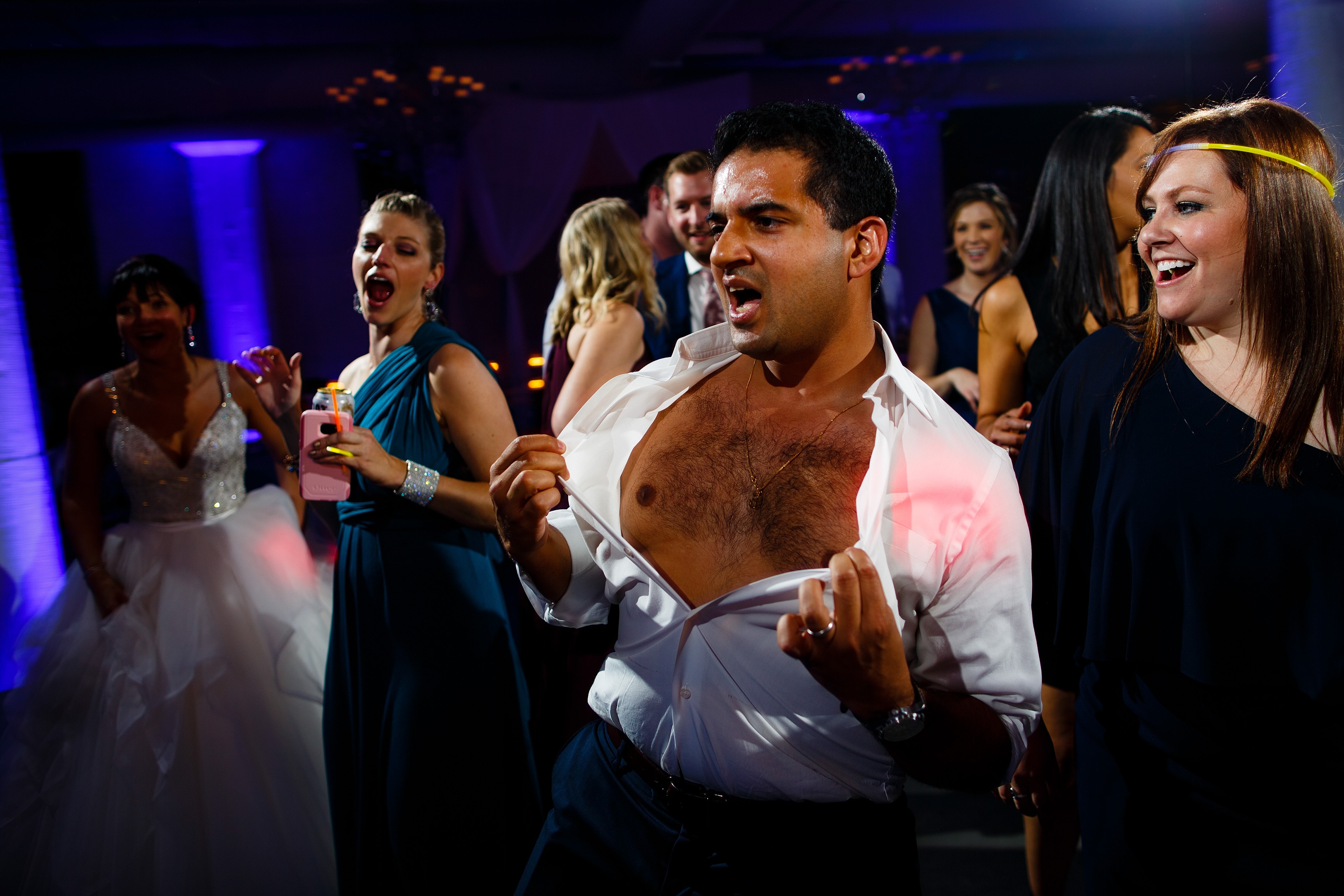 Guests dance during a wedding at Room 1520